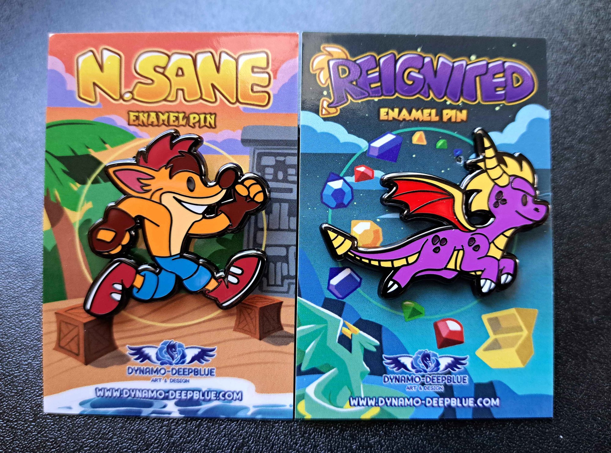 N. SANE + REIGNITED Hard Enamel Pins | Dynamo-Deepblue Art